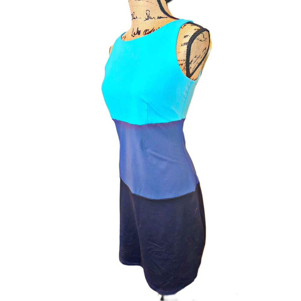 NWOT- Blue Color Block Sleeveless Dress